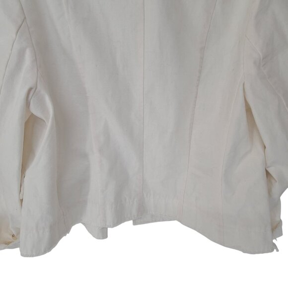 Pilcro Fray Hem Blazer NWT off white Size M Quiet Luxuary Office double breasted - Picture 4 of 10